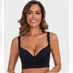 Description This Bra Features Adjustable Removable And Wide Shoulder Straps For No-Stress, No-Slip Comfort. Why You'll Love It! Excellent Support Wide Side Wings Full-Back Coverage Skin-Friendly Fabric Black Shapewear Bra With Medium Bust Support, Black Shapewear Nursing Bra, Black Stretch Shapewear With Removable Bra Pads, Black Stretch Push-up Nursing Bra, Women's Intimates, Shoulder Straps, Push Up, Love It, Bra