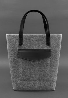 Designer Women's Shopper Bag in Felt with Leather Trims Leather Bucket Bag With Leather Trim For On-the-go, Modern Bucket Bag With Leather Trim Tote, Modern Bucket Bag With Leather Trim, Wool Tote Bag For Daily Use, Daily Use Wool Tote Bag, Modern Leather Trim Bucket Bag For Shopping, Modern Bucket Bag With Leather Trim For Shopping, Modern Rectangular Bucket Bag With Leather Trim, Modern Satchel Bag With Leather Trim