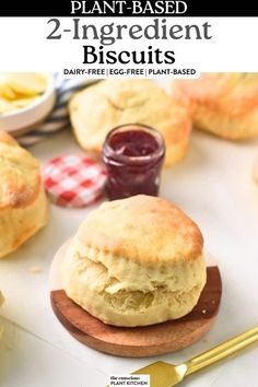 two ingredient biscuits on a wooden board