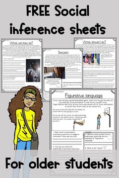 the free social reference sheets for older students to use on their own worksheets