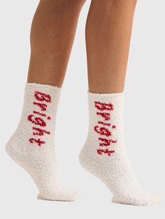 DESCRIPTION:A set of two pairs of festive socks made from midweight fluffy knit fabric.FEATURES:2-Pack of SocksCrew LengthSoft Fabrication98% Polyester, 2% SpandexOne Size Socking Stuffers, Fluffy Knit, Fluffy Yarn, Fall Faves, Heart Socks, Holiday Socks, Sock Packs, White Socks, Capri Blue