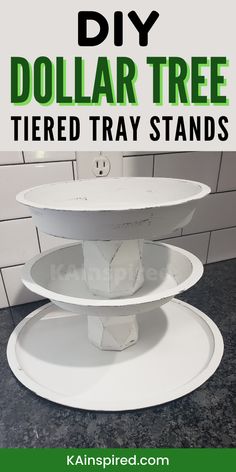 this diy dollar tree tiered tray stands is so easy to make