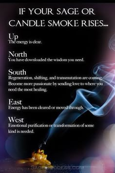 When you blow out your candle make sure to watch which way the smoke flows. After ceremony or ritual, the direction the smoke rises will tell you a lot about your magical practice. Hippie Things, Witch Spirituality, Candle Magick, Wiccan Spell Book, Witchcraft Spell Books, Witch Spell Book, Spiritual Cleansing