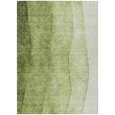 a green rug with wavy lines on it