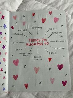 an open notebook with writing on it that says things i'm attached to