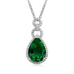 Features The lab created emerald necklace in sterling silver has a classic and luxurious design that is perfect for any occasion. Made all by hand! It truly deserves a spot in every jewelry collection. Beautifully crafted, this style is sure to become a treasured keepsake. It is made of 925 sterling silver. Made to last a lifetime, strong and durable! Strict health standards guarantee your everyday wearing. Lead-free, cadmium-free, nickel-free and allergy-free. Harmless to your health. Mirror po Sapphire Side Stones, Lab Created Emerald, Emerald Necklace, Pretty Box, Stone Setting, Luxurious Design, Allergy Free, Timeless Jewelry, Pear Cut