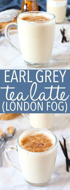 two mugs filled with egg grey tea latte london fog