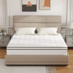 the mattress is made and ready to be used in the bedroom or as a bed