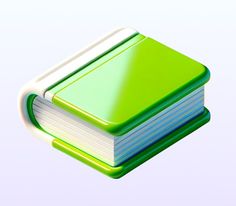 three books stacked on top of each other in the shape of a square, green and white book