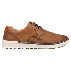 The McGuffey is a Johnston & Murphy classic with a casual sneaker look. This versatile shoe in supple oiled full-grain leather can be styled with any look! Easy, cushioned casuals in soft full-grain leather with burnished detail, retro styling. $148.95 Casual Leather Shoes With Perforated Toe Box, Casual Leather Walking Shoes With Leather Footbed, Casual Walking Shoes With Leather Footbed, Casual Wingtip Leather Shoes With Textured Sole, Casual Leather Wingtip Shoes With Textured Sole, Casual Brown Leather Shoes With Perforated Toe Box, Sporty Brown Sneakers With Leather Footbed, Casual Sneakers With Ortholite Insole And Moc Toe, Rugged Sneakers With Stitched Sole Plain Toe