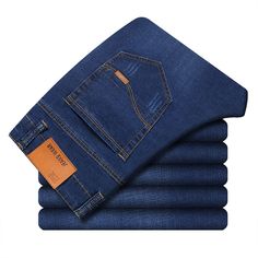 Wiaofellas New Sping Summer Trousers Men's Jeans Business Stretch Male Denim Pants Slim Fit Black Blue Sky Blue PantsSIZE Overalls For Men, Business Casual Pants, Casual Denim Jeans, Summer Trousers, New Mens Fashion, Classic Trousers, Mens Fashion Jeans, Fashion Jeans, Summer Jeans