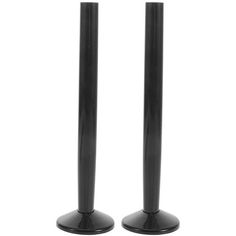 two black metal poles on top of each other in front of a white background,