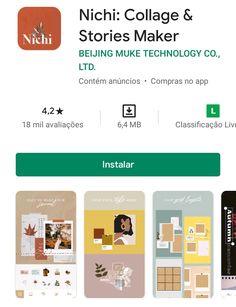 the app for nici collage and stories maker is displayed on an iphone screen