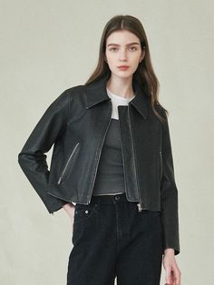 Eco Leather Washed Crop Jacket - Black Cropped Jacket Women, Cropped Leather Jacket With Zipper For Work, Trendy Cropped Leather Jacket For Work, Edgy Cropped Leather Outerwear, Chic Cropped Leather Jacket With Zipper, Modern Cropped Jacket With Zipper For Work, Modern Cropped Jacket With Zipper Closure For Work, Modern Cropped Jacket With Zipper For Fall, Edgy Cropped Outerwear For Work