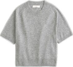 Classic Crew Neck Cashmere T-shirt, Casual Cashmere Crew Neck T-shirt, Fine Knit Cashmere T-shirt Short Sleeve, Cashmere Fabric, Womens Cashmere, Short Sleeved Sweaters, Women's Tops, Abercrombie Fitch, Crew Neckline