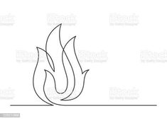 a line drawing of a fire flame on a white background royalty photo and royalty illustration