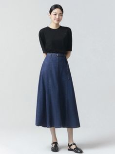 Composition : Shell fabric: cotton 100% accessory: cotton 100%Color : BLUE_4(44),BLUE_5(55),BLUE_6(66)Country of Origin : China Dark Wash Cotton Skirt For Work, Long Cotton Denim Skirt For Work, Cotton Denim Skirt In Medium Wash For Work, Workwear Cotton Denim Skirt In Medium Wash, Chic Denim Blue Cotton Skirt, Medium Wash Cotton Denim Skirt For Work, Chic Dark Wash Cotton Skirt, Workwear Denim Skirt In Medium Wash, Chic Blue Cotton Denim Skirt