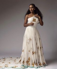 Ethiopian Bridal Dress, Simple Habesha Kemis, Habesha Kemis Ethiopian Dress Prom, Habesha Wedding Dress, Festive White Embroidered Habesha Kemis