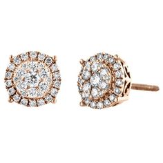 Stunning pair of flower halo studs added to our diamond earring collection. These earrings are expertly crafted in solid 14K Rose Gold. Radiant with 1/2 ct. t.w. of genuine diamonds, these studs are high polished for a lustrous shine. These particular studs consist of round white diamonds in shared prong setting, making the overall appearance larger and lustrous. Screw-backs for secure wear, these earrings will be a great addition to your jewelry collection. Square shape frame give these pair of Box Bracelets, Gucci Bracelet, 10k Gold Chain, Engraved Bar Necklace, Flower Halo, Halo Stud Earrings, Cable Bracelets, Gold Anklet, Halo Earrings Studs