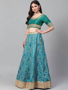 Size & Fit
Choli: Customizable upto 42 inches (1.06 m) at the BustLehenga: Customizable upto 42 inches (1.06 m) at the waist,Lehenga length: 44 inches (1.11 m) at the lengthFlair: 2.8  mDupatta length: 2.25 mDupatta width: 1.7 m


Material & Care
Blouse fabric: Art SilkLehenga fabric: Art SilkLehenga lining fabric: ShantoonDupatta fabric: NetDry-clean Turquoise Sharara For Wedding, Fitted Blue Art Silk Sharara, Semi-stitched Turquoise Sharara, Blue Anarkali Floor-length Blouse Piece, Party Lehenga With Dupatta In Turquoise, Turquoise Lehenga With Dupatta For Party, Festive Turquoise Sharara With Resham Embroidery, Turquoise Embroidered Anarkali Set, Anarkali Choli In Turquoise For Festivals