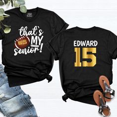 Personalized Senior 2025 Football Mom Shirt, Football Player Gift, Graduation Shirt, Football Gold Mom Shirt, Senior Night Football Shirt. Celebrate your senior's big moments with our "Game Day Vibes" shirt, the perfect blend of style and spirit for every proud football mom. This Football Senior Tee is designed for those who cheer the loudest on game days, whether you're in the stands or on the sidelines. Crafted for comfort and durability, this football team shirt makes an excellent football gi Senior Night Football, Football Player Gifts, Football Team Shirts, Senior Shirts, Graduation Shirt, Senior Night, Cricut Craft