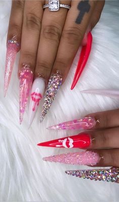 Valentine Nail, Valentine Nails, Nice Nails, Cute Acrylic Nail Designs