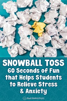 It can be difficult for some students to open up but we know how critical it is for wellbeing to be able to manage and release emotions that cause stress and frustration. The snowball toss is a fun brain break that encourages students to relax a little and let their guard down to release built up emotions. Watch the video or read the transcript to find out how you can add some quick fun to your classroom that improves mental health. #snowballtoss #mentalhealth #wellbeing #brainbreak #activity Feelings Activities For Adults, Games In Classroom Fun, New Years Social Skills Activities, Emotional Management Activities, Social Recreation Activities For Kids, Fun Coping Skills Activities, Emotions Therapy Activity, January Counseling Activities, New Years Counseling Activities