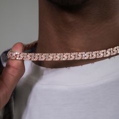 Introducing the Baguette Chain Link Necklace, now in 14k Rose Gold! This GLD exclusive features iced out interlocked links with baguette hand-set stones and finished with our signature GLD clasp. Whether you're dressing up for a special event or simply adding to your everyday look, this piece is sure to leave a lasting impression. Pair it with the Baguette Chain Link Bracelet in Rose Gold to complete the matching set! This product is guaranteed for life – GLD will repair or replace the item shou Baguette Chain, Vermeil Jewelry, Custom Earrings, Drop Necklace, Pendant Bracelet, Chain Link Necklace, Link Necklace, Chain Pendants, Chain Link Bracelet