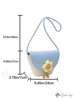 BirdinBag - Stylish Womens Crossbody Bag with Solid Color, Flower Decoration, and Minimalist Weave Paper Sizes Chart, Color Flower, Word Wrap, Womens Crossbody Bag, Bag Bag, Square Bag, Flower Decorations, Top Handle, Crossbody Bag