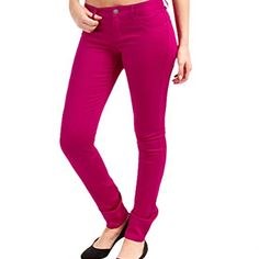 Nwt Billabong Juniors Peddler Colors Skinny Jean, Fiesta Fuchsia Size 24 Measurements (All Taken With Jeans Lying Flat) - Waist: 13", Rise: 7.5", Inseam: 29.5", Cuff: 4" Vibrant Fitted Pink Bottoms, Billabong, Colored Jeans, Women Jeans, Cuff, Pink, Women Shopping, Color