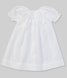 Petit Ami Baby Girls Preemie-Newborn Smocked Dress #Dillards Classic Puff Sleeve Dress With Buttons, Classic Short Sleeve Dress For Baptism, Solid Color Dress With Smocked Back And Short Sleeves, Solid Color Short Sleeve Dress With Smocked Back, Short Sleeve Solid Dress With Smocked Back, White Cotton Puff Sleeve Dress With Smocked Bodice, Cotton Dresses With Smocked Cuffs And Short Sleeves, Classic Dress With Smocked Cuffs, Cotton Smocked Dress With Flutter Sleeves