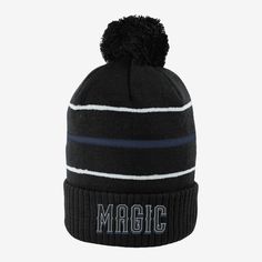 The cold is no match for your favorite team—or this hat. Keep your head warm and toasty during those chilly games with this beanie's cozy acrylic design. Black Sports Beanie For Winter, Nike Winter Beanie Hat, Winter Snapback Hats For Sports Events, Black Winter Hat For Fan Gear, Black Cap For Winter Sports, Black Beanie For Sports, Black Sports Fan Hat, One Size, Black Sports Fan Hat, One Size Fits Most, Black Sporty Beanie Hat