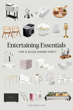 an image of entertaining essentials for a killer dinner party