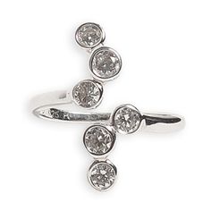 One of our most popular front adjusting toe rings. A sparkling sterling wrap starring six round and shiny CZ stones. Also looks great as a knuckle or pinky ring. One size fits all. Silver Diamond Toe Ring, Silver Toe Rings, Toe Ring, Pinky Ring, Toe Rings, Cz Stone, One Size Fits All, Sparkle, Band