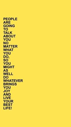 the words are written in black on a yellow background