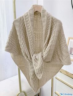 OrcaJump - Womens Knitted Shawl Scarf for Fall/Winter - Casual Solid Color Triangular Design with Multiple Wear Methods Casual Beige Shawl For Winter, One Size Knit Shawl Knitting Pattern, Casual Knitted Winter Shawl, Winter Shawl Knitting Pattern, Winter Knitting Pattern For Shawl, Winter Acrylic Knitted Shawl, Winter Knitted Shawl Pattern, Winter Knitted Shawl Knitting Pattern, Winter Knitted Yarn Shawl