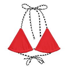 Bottom bikini here: https://gdslabel.etsy.com/listing/1755257997 Rev up your beach day attire with the "Red & Black White Checkered String Bikini Top," a swimwear piece that celebrates speed and style with its eye-catching design. * Flexible and adjustable straps * Soft and stretchy material with UPF 50+ * Sizes up to 6XL * Removable padding for comfort * Multiple ways to tie and style * Color design options for swimwear lining Disclaimer: To make your All-Over Print Recycled String Bikini Top l Triangle Swimwear For Beach Season And Pool, Summer Triangle Swimwear For Pool, Triangle Swimwear For Beach With Bra Friendly Design, Triangle Swimwear With Bra Support For Beach, Triangle Swimwear For Beach With Bra-friendly Design, Triangle Halter Top For Sunbathing In Summer, Triangle Beachwear Swimwear For Festival, Triangle Swimwear For Beach Season, Red Triangle Top Swimwear For Vacation