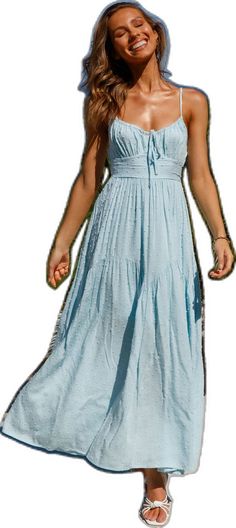 Light Blue Maxi Sundress For Spring, Spring Light Blue Maxi Dress, Light Blue Maxi Dress For Spring, Light Blue Midi-length Sundress, Blue Floor-length Maxi Dress For Casual Wear, Blue Floor-length Maxi Dress For Summer, Casual Light Blue Maxi Dress, Light Blue Midi Length Sundress, Light Blue Maxi Sundress