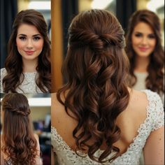 Default Sexy half up half down prom hairstyles 3 Half Hairdo Wedding, Hairstyle Ideas For Bridesmaids, Half Up Half Down Hair Indian, Hair Curls For Wedding, Bridesmaid Hairstyles Down Curls, Hair Styles For Gown, Hairdo Half Up Half Down, Wedding Half Up Half Down Medium Length, Formal Hair Half Up Half Down