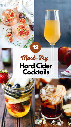 Hard Cider Cocktails Hard Cider Cocktail Recipes, Hard Cider Cocktail, Autumn Beverages, Hard Cider Recipe, Apple Cider Whiskey, Classic Vodka Cocktails, Cider Cocktail Recipes, Cider Mimosas, Bourbon Apple Cider