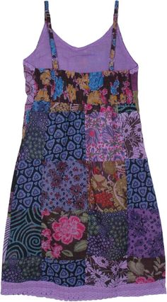 True Hippie Cotton Patchwork Sleeveless Dress in Purple | Dresses | Purple | Sleeveless, Patchwork, Lace, Misses, Vacation, Beach, Gift, Floral, Printed Vacation Fashion 2023, Purple Cloth, Hippie Dress, Bohemian Purple Dress With Patchwork, Purple Patchwork Summer Dress, Purple Short-sleeved Dress With Patchwork, Purple Lace Patchwork Dress, Purple Patchwork Sleeveless Dress, 90s Hippie