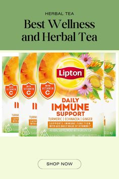 two packets of lipton tea with flowers on the front and bottom, one is orange