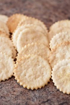 some crackers are sitting on a table