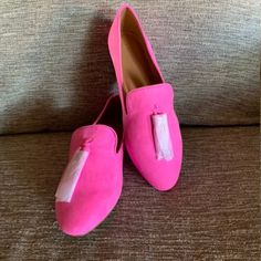 Brand New J. Crew Tassel Loafers In Neon Pink Tulip! Perfect For Back To School! Size: 8 Retail: 98.00 Spring Tassel Slip-on Loafers, Spring Office Tassel Loafers Slip-on, Spring Tassel Loafers For Office, Spring Suede Tassel Loafers For Work, Chic Slip-on Tassel Loafers For Spring, Chic Spring Loafers With Tassels, Spring Party Slip-on Tassel Loafers, Spring Office Tassel Loafers With Closed Toe, Spring Party Tassel Slip-on Loafers