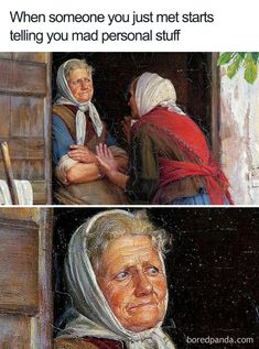 two pictures one with an older woman and the other with a younger woman