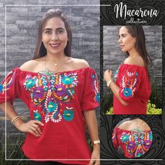 "This handmade Mexican shirt has been embroidered with beautiful colorful flowers. It will look great with any color skirt or pants. It has short sleeves and a scoop neckline. This is a nice comfortable casual cotton shirt. It is perfect as a gift for a friend or someone special. About Our Items: Each one of our items is handmade/hand woven by Indigenous communities of Chiapas and Oaxaca in Mexico. Great care has been taken to ensure the quality and uniqueness of each item we sell. Our items are Red Bohemian Shirt For Spring, Bohemian Embroidered Summer Shirt, Summer Bohemian Embroidered Shirt, Red Embroidered Festival Tops, Bohemian Shirt With Multicolor Embroidery, Bohemian Red Tops With Floral Embroidery, Bohemian Multicolor Embroidered Shirt For Summer, Red Tops With Floral Embroidery For Festivals, Red Bohemian Embroidered Top