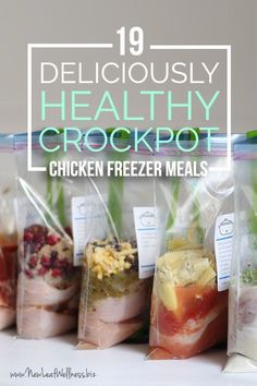 the healthy crockpot is packed with chicken and freezer meals