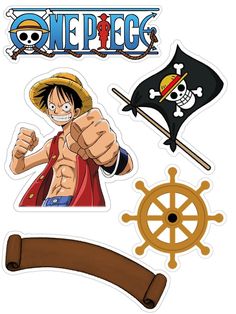 one piece stickers are shown with pirate symbols