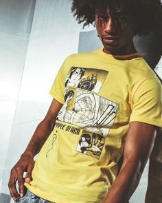 Printed art on the front and back Short sleeve tee Ribbed crew neck Regular fit 100% cotton Model wears medium Atsuko exclusive Officially licensed Apple Black merchandise Japanese Lifestyle, Yellow Tees, Retail Experience, Printed Art, Holy Ghost, Short Sleeve Tee, Ghost, How Are You Feeling, Crew Neck