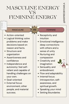 Energy Chart, Masculine Vs Feminine, Feminine Masculine, Chart Infographic, In Flow, Feminine Energy Aesthetic